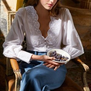 White embroidered shirt